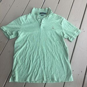 Ralph Lauren Polo Shirt Green/Purple Soft Golf Classic Fit Mens  Pony Logo Small